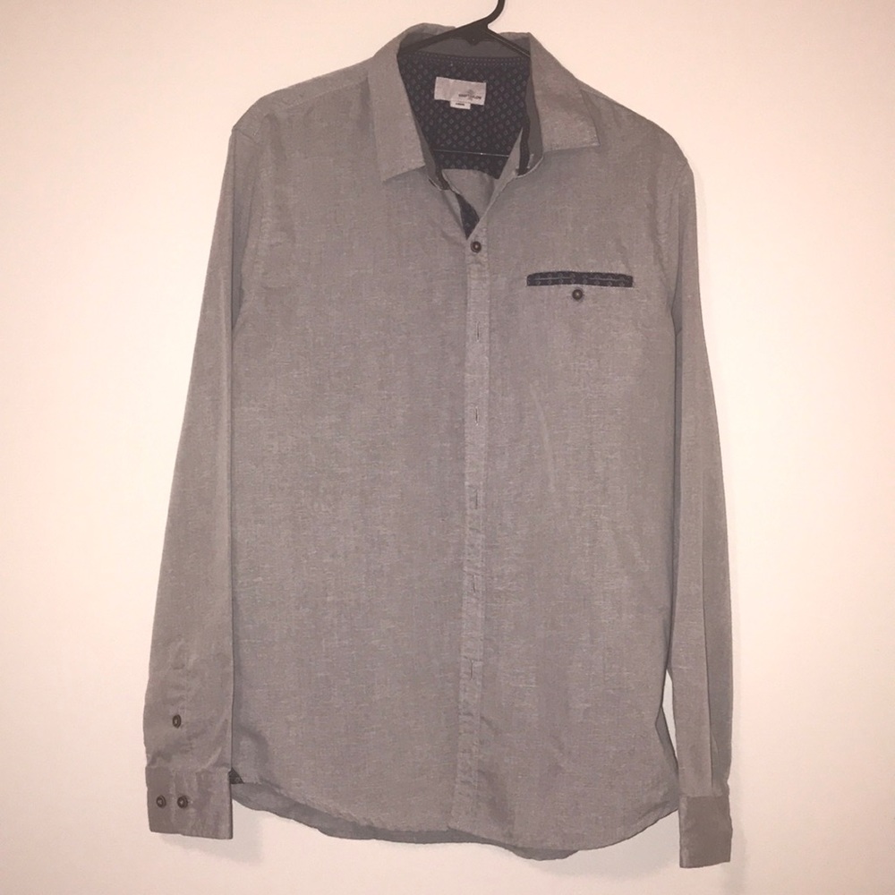 Grey button down